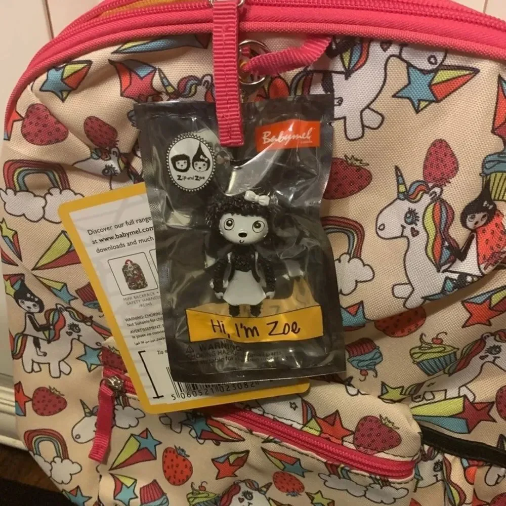 Babymel Zip and Zoe Unicorn Kids Backpack With Figure Keyring